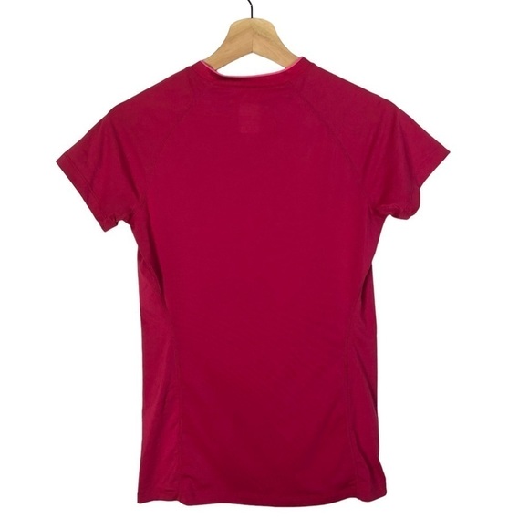 Nike Pro Combat Hot Pink V-Neck Short Sleeve Athletic Top S - Picture 2 of 4